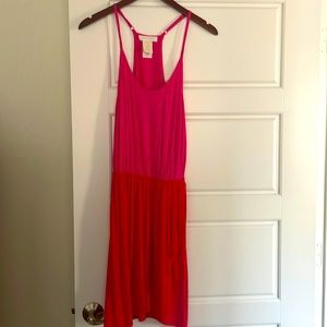 Hot pink & red sleeveless racer back dress size Small